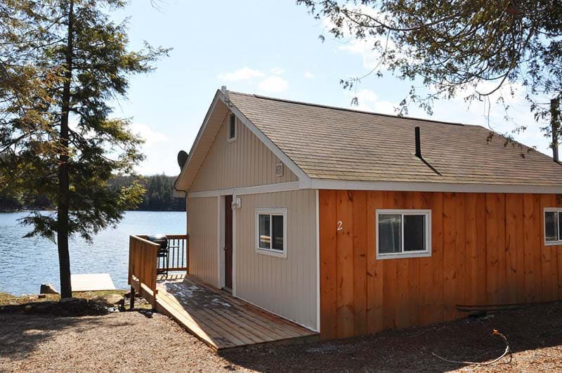 Cottage deck overlooking the lake